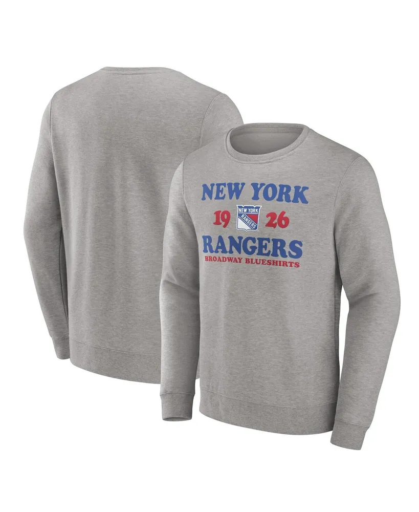 Men's Fanatics Heather Charcoal New York Rangers Fierce Competitor Pullover Sweatshirt