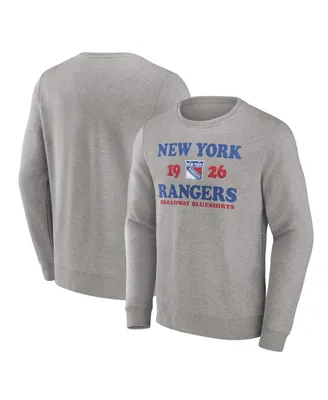 Men's Fanatics Heather Charcoal New York Rangers Fierce Competitor Pullover Sweatshirt