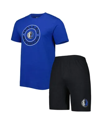Men's Concepts Sport Blue, Black Dallas Mavericks T-shirt and Shorts Sleep Set