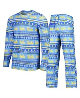 Men's Concepts Sport Blue Ucla Bruins Swivel Long Sleeve T-shirt and Pants Sleep Set