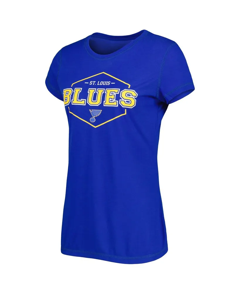 Women's Concepts Sport Blue, Gold St. Louis Blues Badge T-shirt and Pants Sleep Set