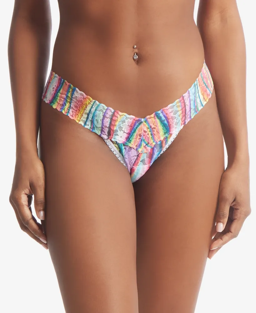 Hanky Panky Women's Printed Daily Lace Low Rise Thong Underwear