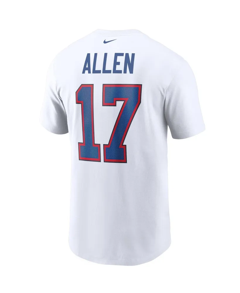 Men's Nike Josh Allen White Buffalo Bills Name and Number T-shirt