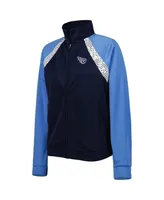 Women's G-iii 4Her by Carl Banks Navy, Light Blue Tennessee Titans Confetti Raglan Full-Zip Track Jacket