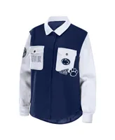 Women's Wear by Erin Andrews Navy Penn State Nittany Lions Button-Up Shirt Jacket