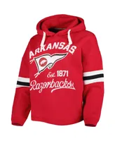 Women's Pressbox Cardinal Arkansas Razorbacks Super Pennant Pullover Hoodie