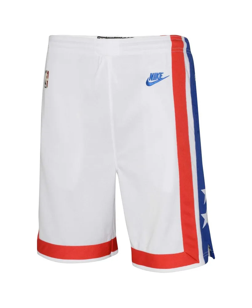 Big Boys Nike White Brooklyn Nets Hardwood Classics Swingman Shorts
