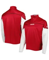 Men's adidas Crimson Indiana Hoosiers Aeroready Knit Quarter-Snap Jacket