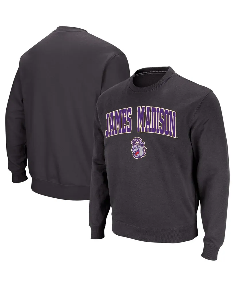 Colosseum Men's James Madison Dukes Arch and Logo Crew Neck Sweatshirt