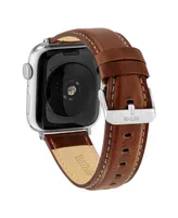 WITHit Honey Brown Smooth Genuine Leather Band designed for Apple Watch 42mm (Series 1-3 only) & 44/45/46/49mm (Ultra & Ultra 2)