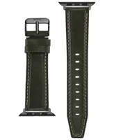 WITHit Green Smooth Genuine Leather Band designed for Apple Watch 42mm (Series 1-3 only) & 44/45/46/49mm (Ultra & Ultra 2)