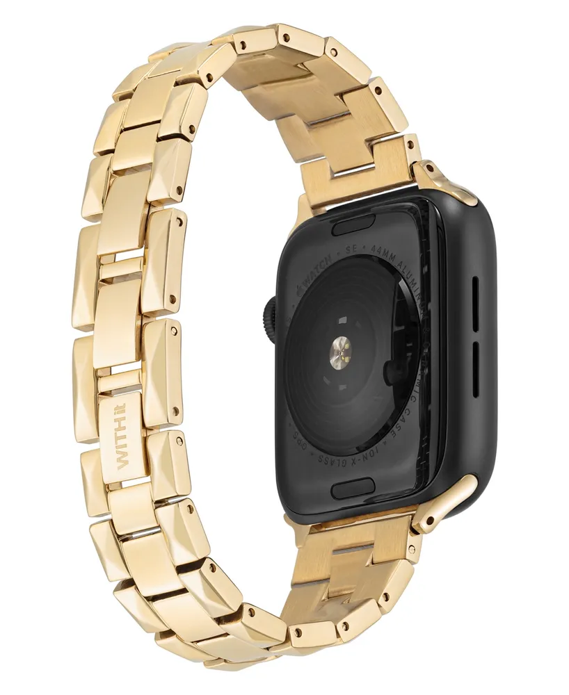 WITHit -Tone Stainless Steel Pyramid Bracelet designed for Apple Watch 42mm (Series 1-3 only) & 44/45/46/49mm (Ultra & Ultra 2