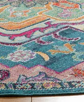 Safavieh Crystal CRS501 Teal and Rose 7' x 7' Round Area Rug