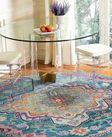 Safavieh Crystal CRS501 Teal and Rose 5' x 5' Round Area Rug