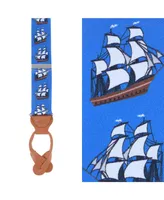 Trafalgar Men's The Royal Fortune Pirate Ship Silk Button End Suspenders