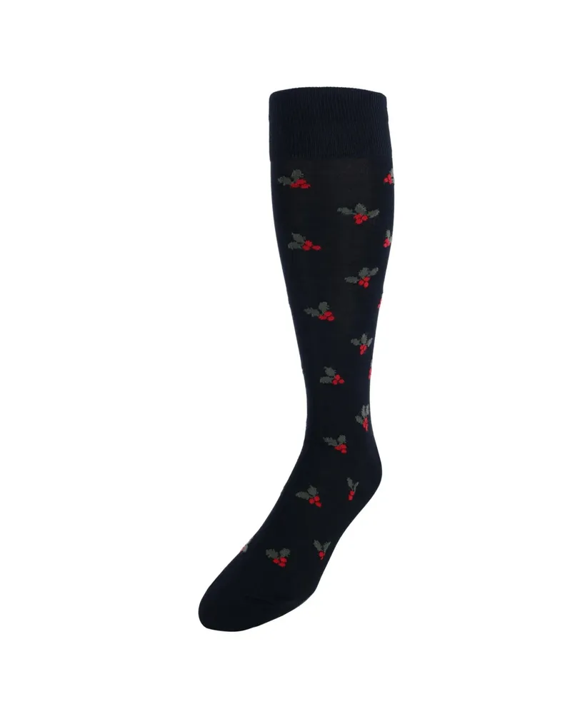 Trafalgar Jolly Holly Over The Calf Holly Christmas Mercerized Cotton Socks