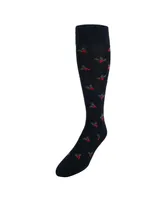 Trafalgar Men's Jolly Holly Over The Calf Holly Christmas Mercerized Cotton Socks