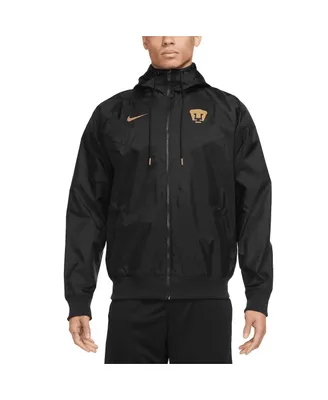 Men's Nike Black Pumas Windrunner Raglan Full-Zip Jacket