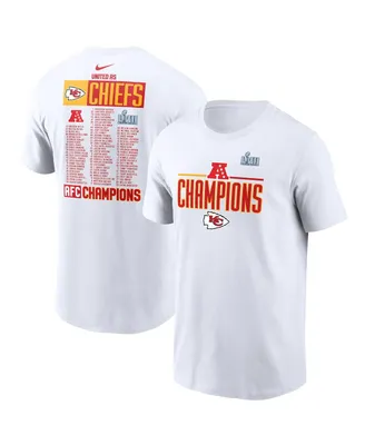 Men's Nike White Kansas City Chiefs 2022 Afc Champions Roster T-shirt