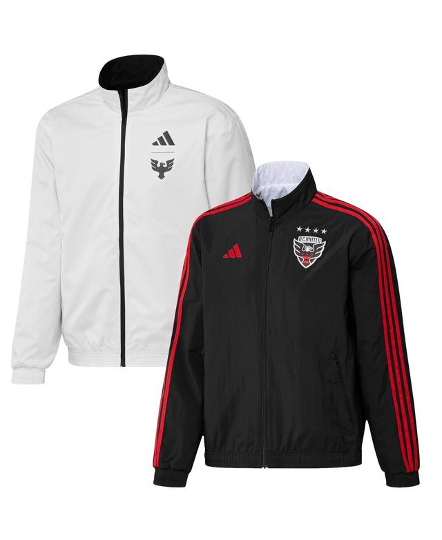 Men's adidas Black and White D.c. United 2023 On-Field Anthem Full-Zip Reversible Team Jacket