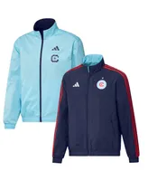 Men's adidas Navy and Light Blue Chicago Fire 2023 On-Field Anthem Full-Zip Reversible Team Jacket