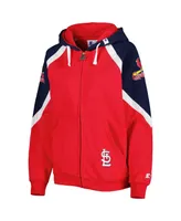 Women's Starter Red, Navy St. Louis Cardinals Hail Mary Full-Zip Hoodie