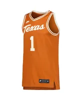 Men's Nike #1 Cream Texas Longhorns Retro Replica Basketball Jersey