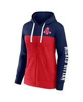 Women's Fanatics Navy, Red Boston Red Sox Take The Field Colorblocked Hoodie Full-Zip Jacket
