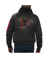 Men's Starter x Ty Mopkins Black Atlanta Falcons Black History Month Satin Full-Zip Jacket