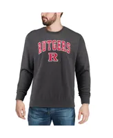 Colosseum Men's Rutgers Scarlet Knights Arch and Logo Crew Neck Sweatshirt