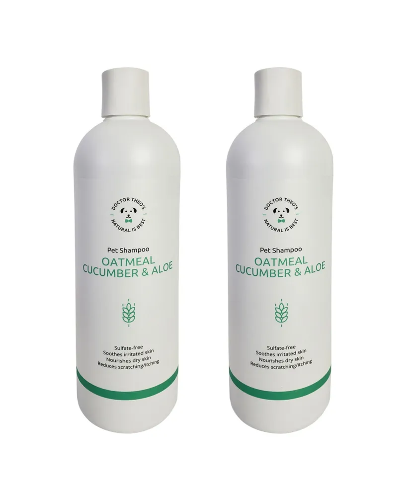 JoJo Modern Pets Dr. Theo's Dog Shampoo - Oatmeal, Cucumber & Aloe - 16 oz (2-Pack)