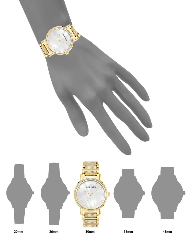 Anne Klein Women's Three Hand Quartz Gold-Tone Alloy Watch, 36mm