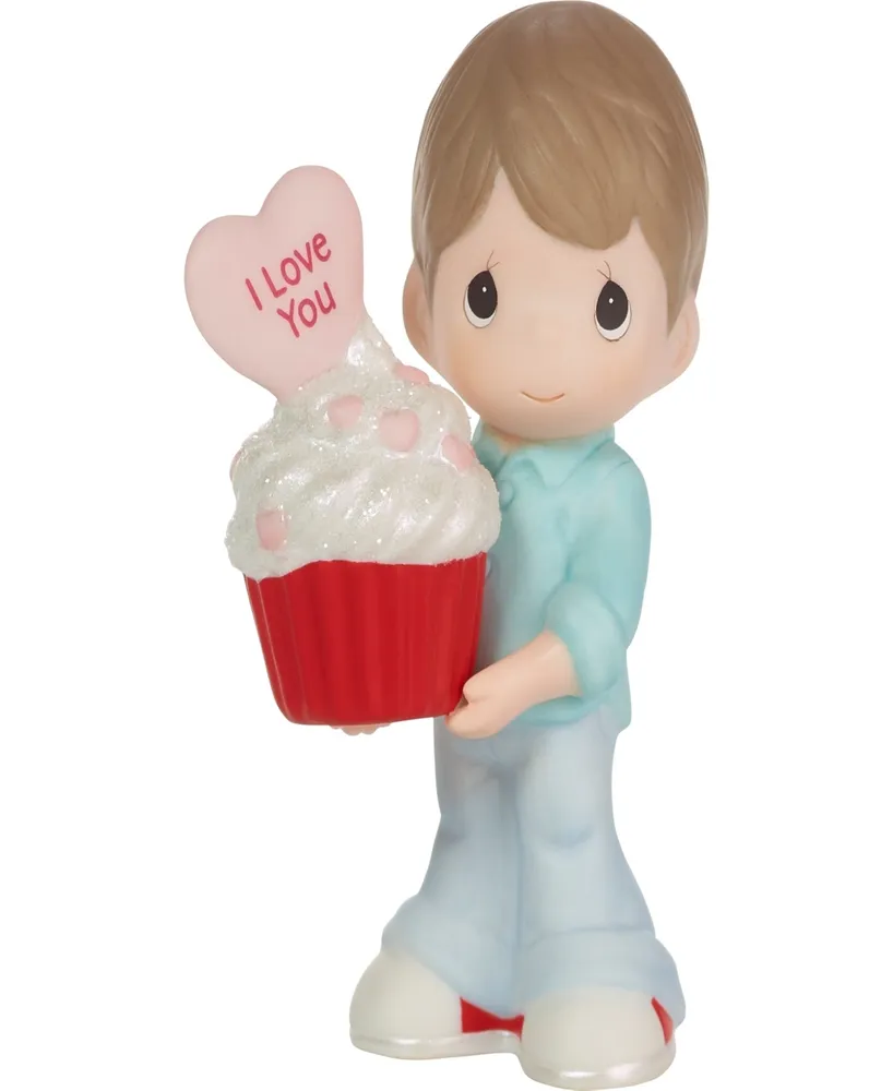 Precious Moments 222002E You Bake Me Happy Brunette Boy Porcelain Figurine