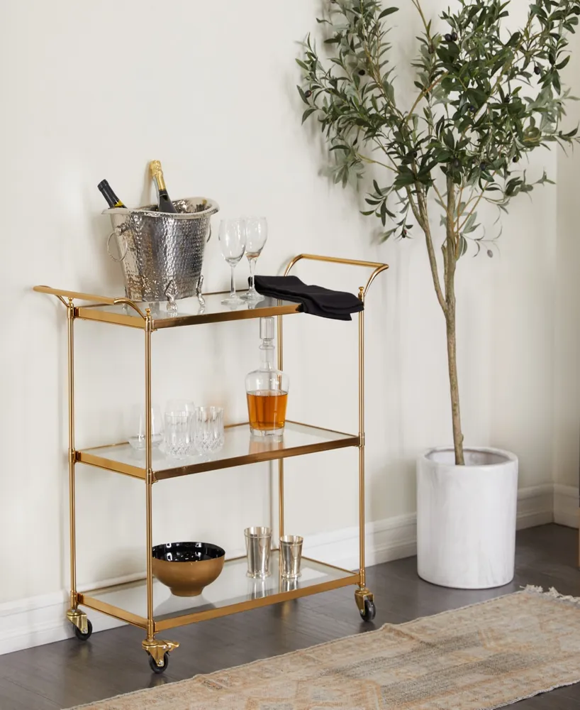 Brass Iron Traditional Bar Cart