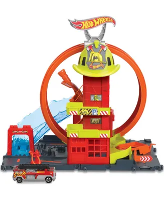 Hot Wheels City Super Loop Fire Station - Multi