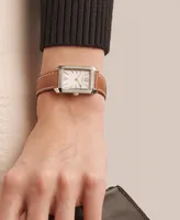 Baume & Mercier Women's Swiss Hampton Brown Leather Strap Watch 22x35mm