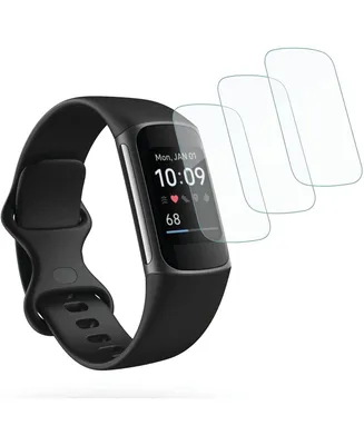 Wasserstein Screen Protector for Fitbit Charge 5 - Full-Screen Protection for your Fitbit Device (3 Pack, Transparent)