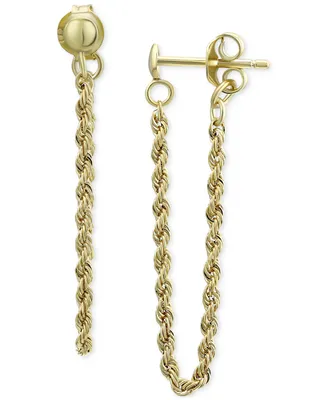 Rope Chain Drop Earrings in 10k Gold