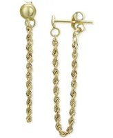 Rope Chain Drop Earrings in 10k Gold