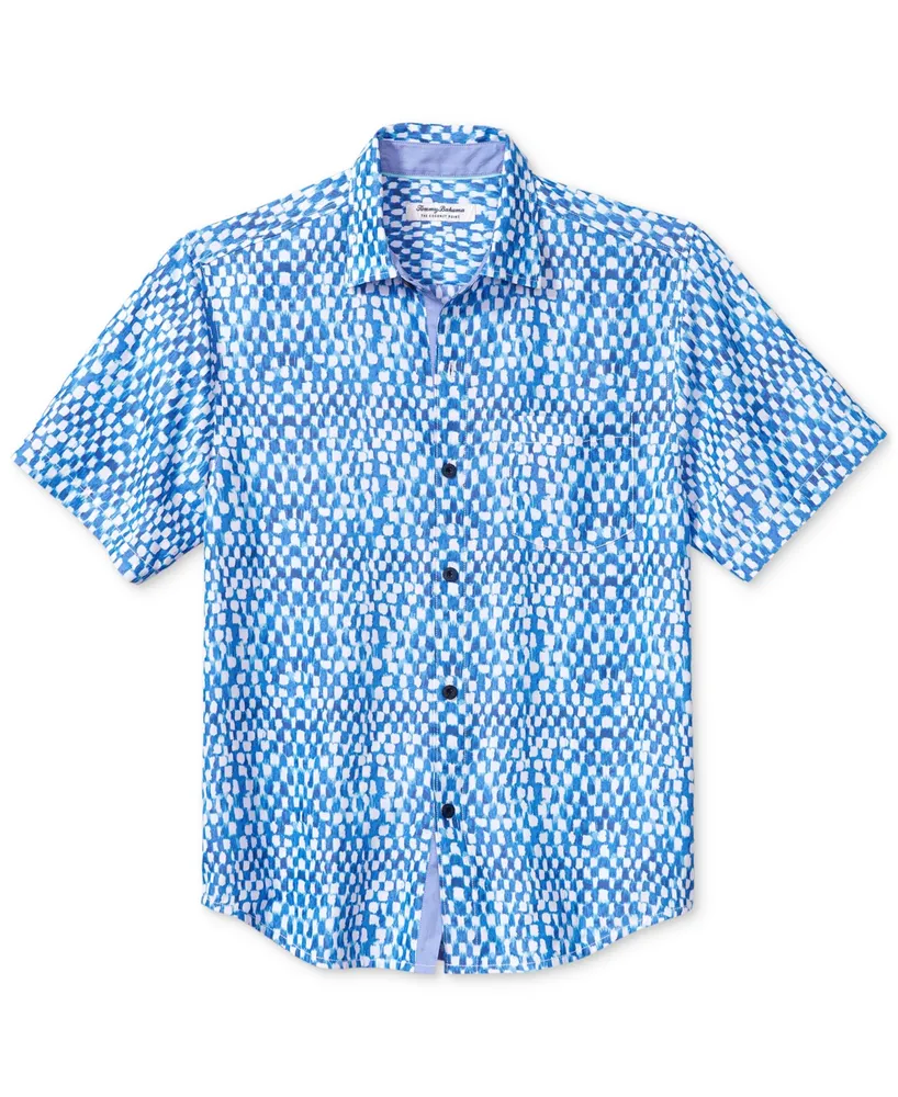 Men's Tommy Bahama Gray Dallas Cowboys Coconut Point Frondly Fan Camp  IslandZone Button-Up Shirt