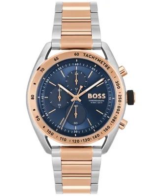 Hugo Boss Men's Center Court Quartz Chronograph Stainless Steeland Ionic Plated Carnation Two-Tone Steel Watch 44mm - Two