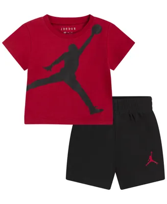 Jordan Baby Boys Jumbo Jump Man T Shirt and Shorts, 2 Piece Set