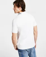 Guess Men's Embroidered Floral Short-Sleeve Polo Shirt