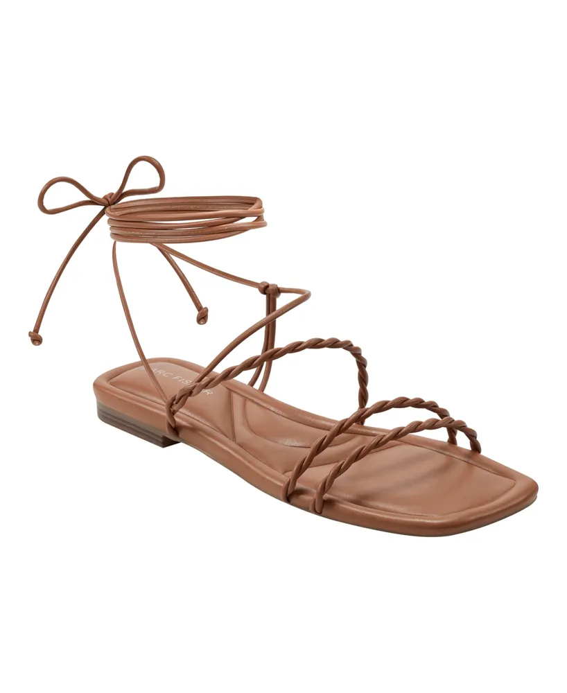 Women Round Toe Flat Sandals Summer Faux Leather Strappy Sandals Casual  Shoes | eBay