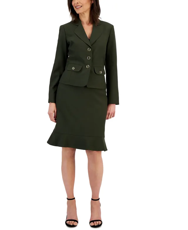 Le Suit Women's Framed Collarless Skirt Suit, Regular & Petite - Macy's