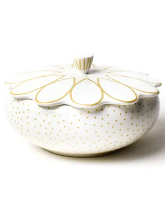 Coton Colors by Laura Johnson Deco Gold Scallop Covered Bowl
