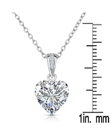 Sterling Silver Cubic Zirconia Heart shape Necklace