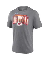 Men's Fanatics Heather Gray Kansas City Chiefs Super Bowl Lvii Champions Rewrite History Tri-Blend T-shirt