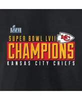 Men's Fanatics Black Kansas City Chiefs Super Bowl Lvii Champions Scoreboard Showcase T-shirt