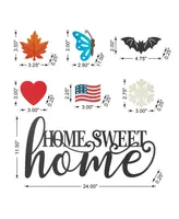 Glitzhome 24" L Metal "Home Sweet Home" Wall Decor